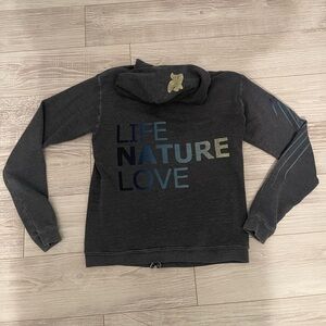 Gray FREE CITY Hoodie with Nature Love Print